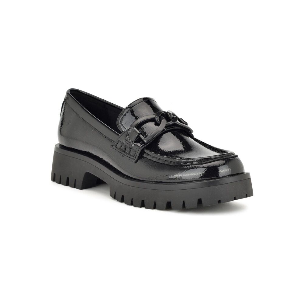 Nine West Gables Black Patent Lug Loafer, New without Box! Size 9.5